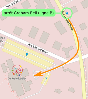 Chemin de l'arrêt Graham Bell à CentraleSupélec